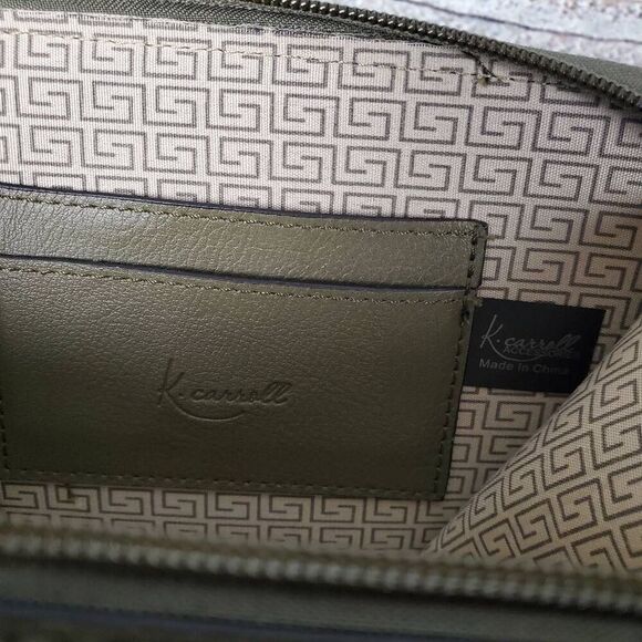 K. Carroll Accessories Olive Green Vegan Leather Crossbody Bag – Multi-Compartme - Picture 4 of 9